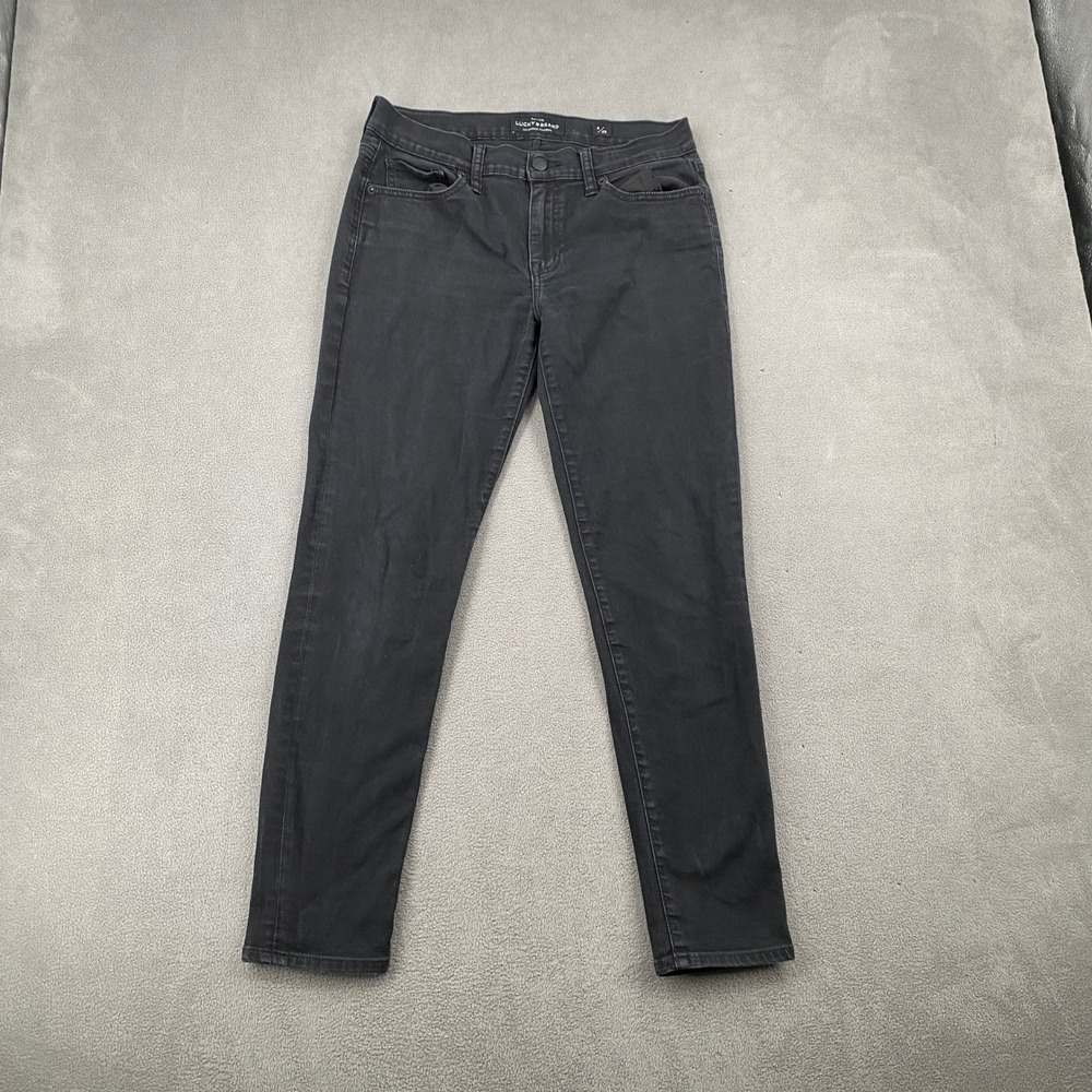 Lucky Brand Womens Black Mid Rise Skinny Jeans Size 6 28 Stretch Denim Pants